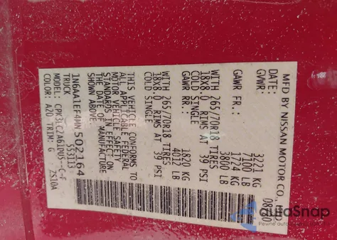 2021 Nissan Titan Sv 4X2 z USA, uszkodzony, nr VIN 1N6AA1EF4MN502164